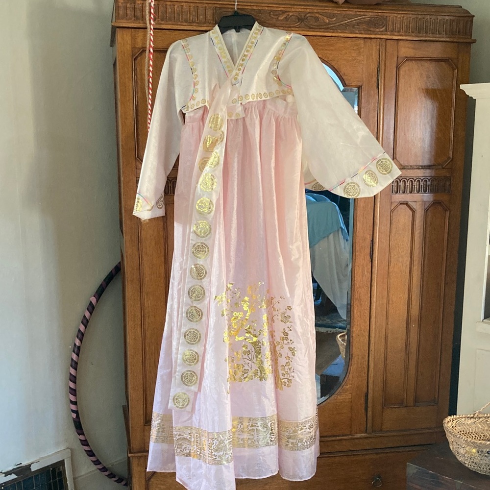 Korean traditional Hanbok Pink and Gold